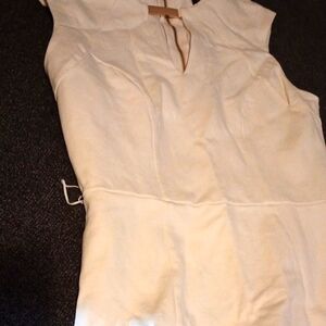 Elegant Cream Sleeveless Dress